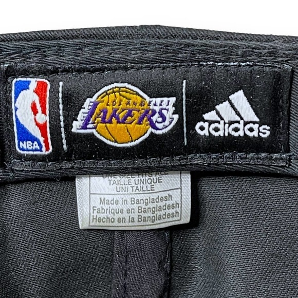 Adidas Los Angeles Lakers Embroidered Adjustable Hook & Loop Cap - OSFM - Picture 6 of 7
